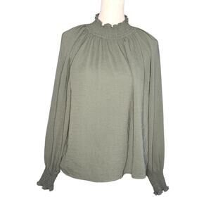 Nine West Women's Long Sleeve Top Medium Light Green